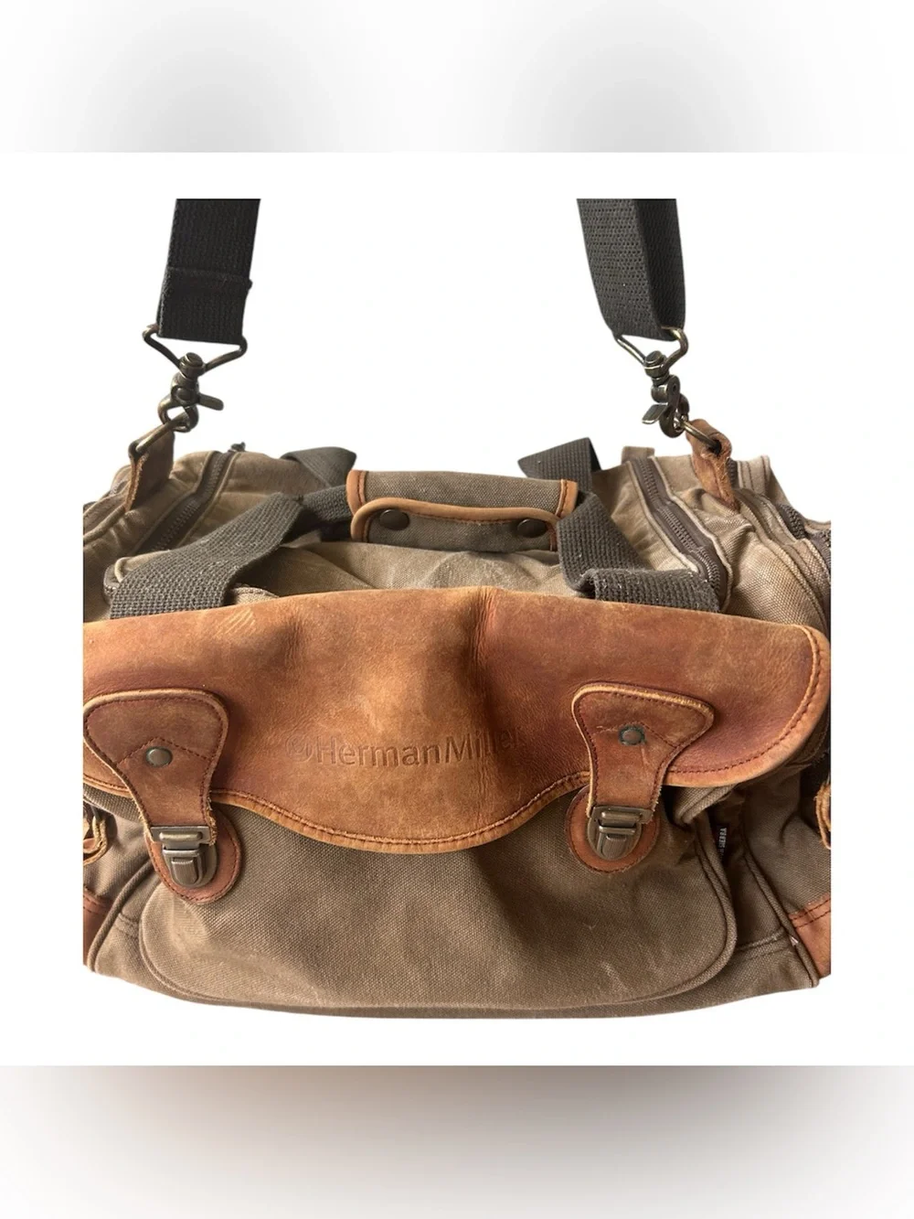 High Sierra Vintage Weathered Canvas/Leather Duffel Bag
